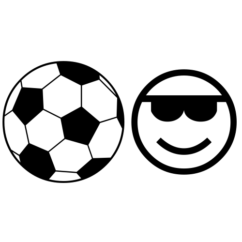 ⚽😎 Emoji Domain black and white Symbola rendering